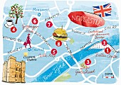 Stadtplan von Newcastle, England