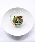 Oyster tartar with herbs and edible flowers