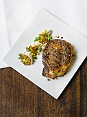 Wagyu beef entrecote with potatoes and sweetcorn