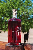 A bottle of rose wine from the Es Fanger vineyard in Felanitx, Majorca