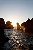 Portugal, Algarve, Ponta da Piedade, Sonnenuntergang