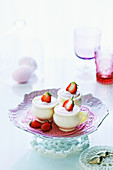 Strawberry mousse in white chocolate cups for Easter