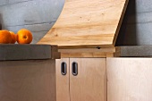 Detail of a hallway with an open folding counter on the counter top