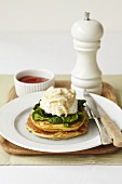 Pancakes with spinach and egg