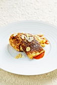 Austrian cheese-filled pancakes with apricot sauce