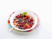 Jellied champagne soup with berries