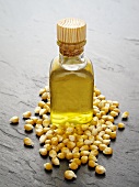 Corn oil and corn kernels
