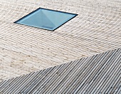 Skylight in wood clad roof