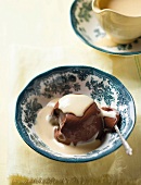 Dark chocolate panna cotta with Amarula crème anglaise