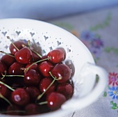 Cherries in a colander