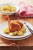 Roast chicken with potato salad