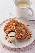 French toast with nuts and egg liqueur sauce