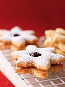 Star shaped biscuits with a jam filling