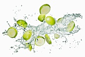 Apple slices in water