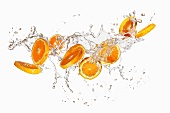 Orange slices in a splash of water