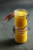Jars of ghee (Indian clarified butter)