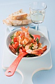 Oven-baked prawns