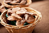 Basket of Shiitake Mushrooms at a Farmer's Market in Baltimore