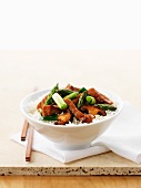 Rice with asparagus and mushrooms (Asia)