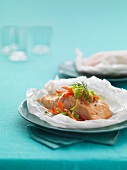 A salmon fillet in parchment paper