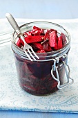 Pickled red cabbage with apples and cherries