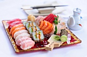 Sushi platter with sashimi