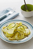 Potato salad with courgette and honey and mustard dressing