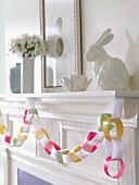 Homemade Easter Decorations on a Mantel