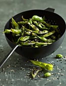 Edamame with White and Black Sesame Seeds