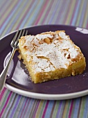 Lemon Square on a Purple Plate