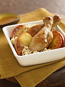 Braised Chicken Drumsticks with Apples Over Rice