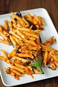 Penne with aubergine