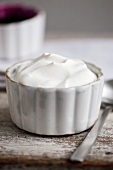 Natural yoghurt in ramekin