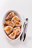 Chicken pieces with orange and thyme marinade