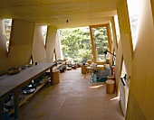 Ceramics workshop in modern house