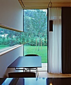 Table and chairs in front of terrace door