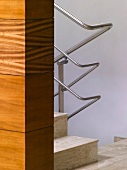 Marble stairs with stainless steel balustrade