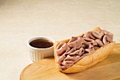 French Dip Roast Beef Sandwich with Dipping Juice