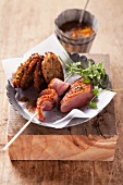 Roast duck breast with lentil cakes