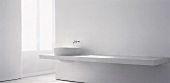 Minimalist washstand in white bathroom