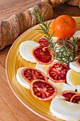 Goat's cheese with blood oranges and rosemary