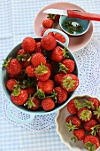 Strawberries being prepared