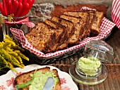 Dark bread with rocket butter