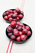 Bowls of plums
