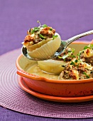 Stuffed onions with beef and sheep feta