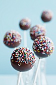 Chocolate Cake Pops with Multi-Colored Sprinkles