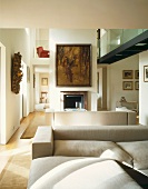 Living room with sofas and fireplace