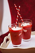 Strawberry cocktails with yogurt
