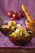 Chinese cabbage salad with radishes and sunflower seeds