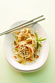 Rice noodle salad with duck and peanuts (Asia)